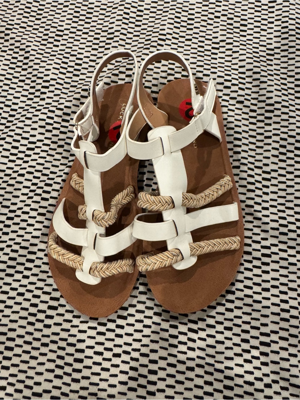 Lucky Brand White Braided-Strap Kids Sandals (2) NWT